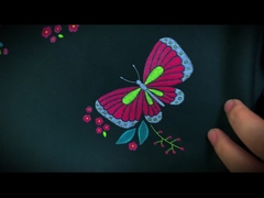 UV printing solution for embroidery effect