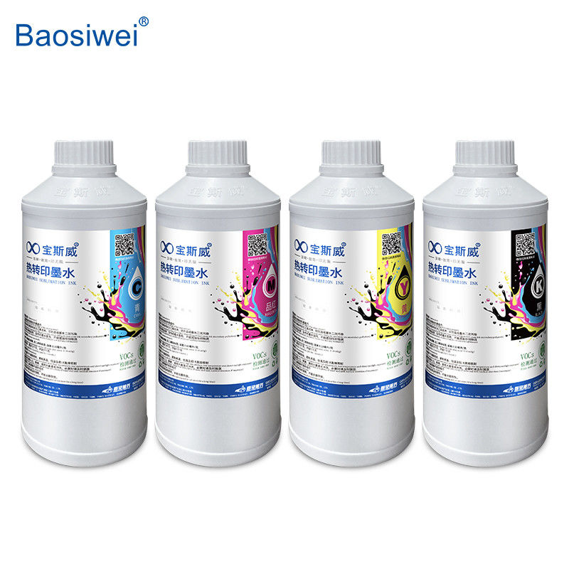 Baosiwei CMYK Heat Transfer Ink C , M , Y , K 1000ml for Smooth Printing